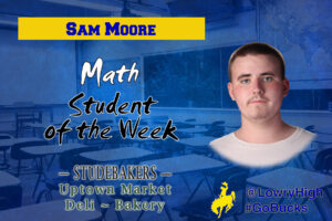 Sam Moore, Student of the Week