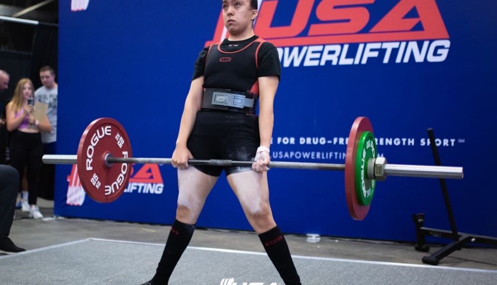 At a USA Powerlifting competition, Morfin pushes herself and deadlifts 220 pounds. /Courtesy • Sharon Morfin