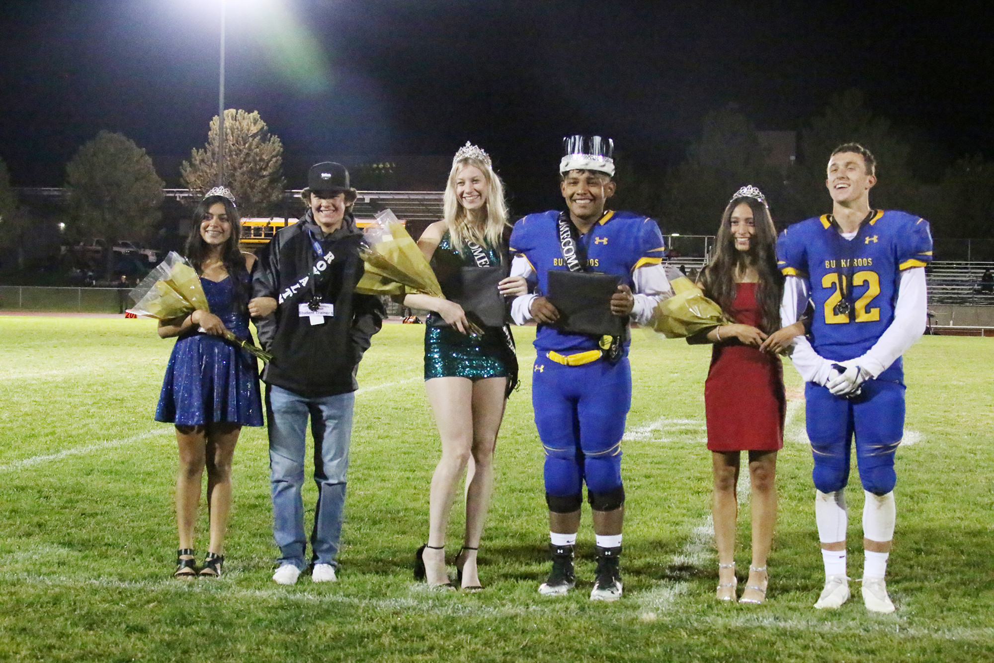 Homecoming candidates pose after the crowning ceremony. Hannah Whitted and Bonifacio Jacinto were crowned King and Queen./Ariana Perez • The Brand