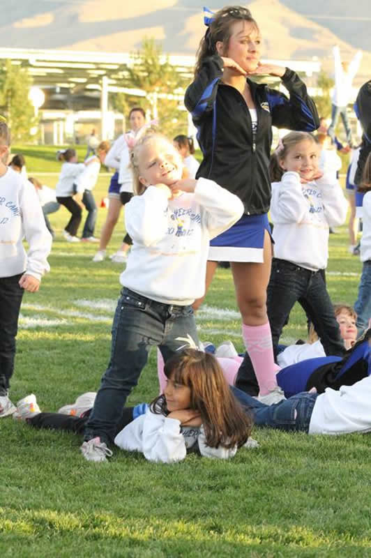 Annual Kids Cheer Camp held by cheerleaders