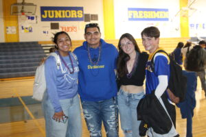 Alexis Galarza, Ruben Garcia, Kelly Zhelayev and Raymond Diaz after the 2022 Homecoming pep assembly. /Ron Espinola • The Brand