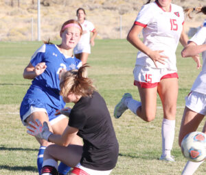 Sydnee Pettis gets the ball by the Truckee goal keeper. /Ron Espinola • The Brand