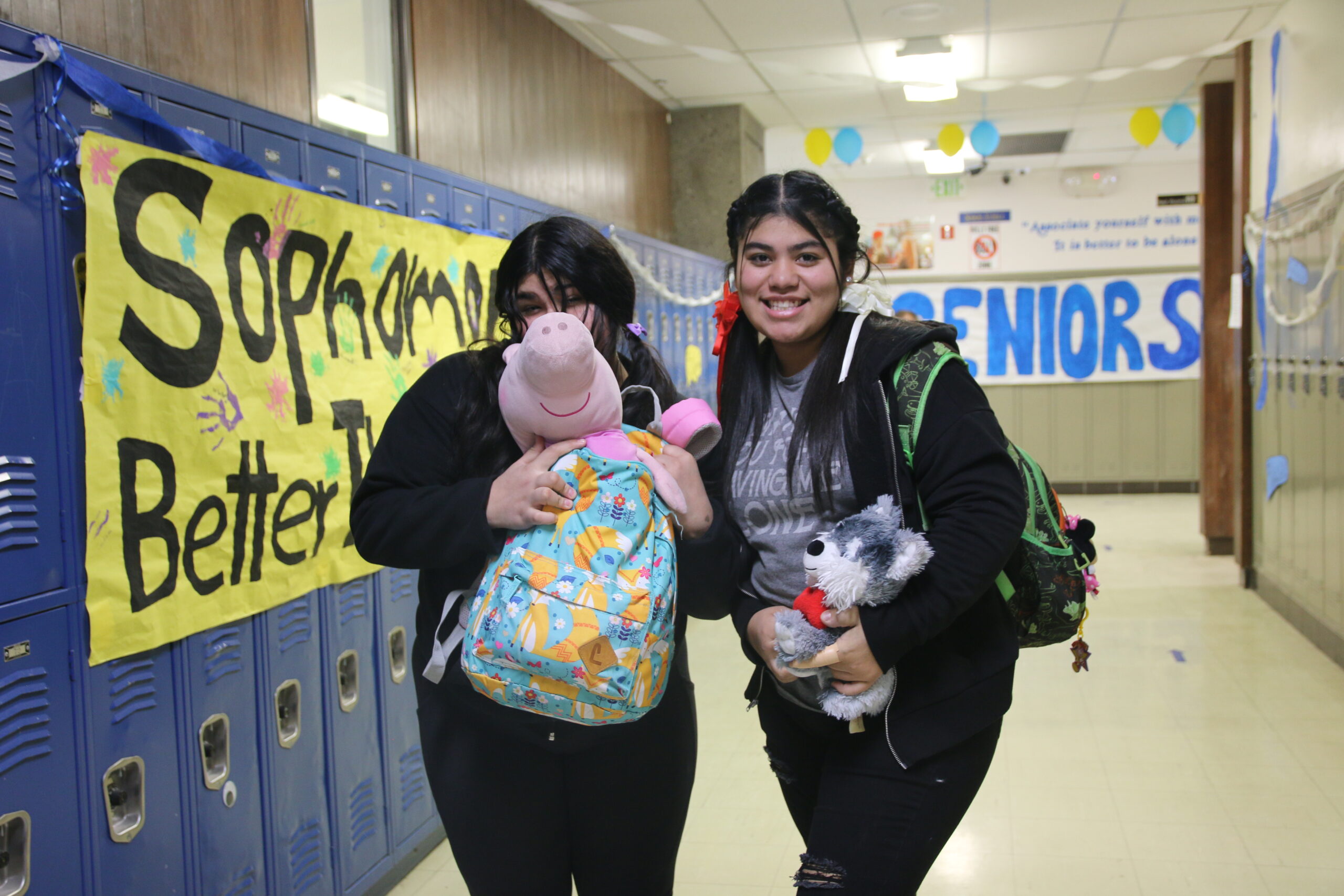Chelsey Guerrero Bueno and
Roselynn Avila dress up as
their childhood selves. /Emily
Valdez • The Brand