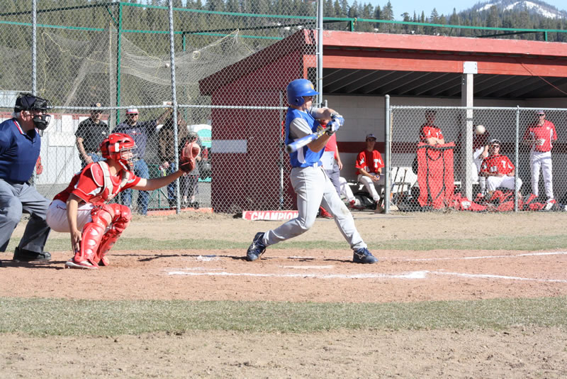 Jace Billingsley singles against Truckee./Ron Espinola • THE BRAND