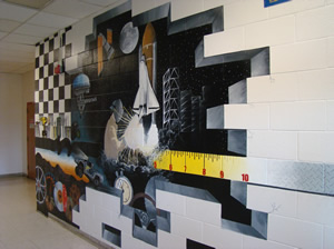 Art students paint mural to liven up halls of CTE building