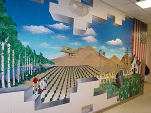 Mr. Anderson’s art classes spent the month of March painting a mural at LHS.