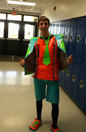 Brad Pearce shows his wardrobe on Duct Tape day. /Mary Granath • The Brand