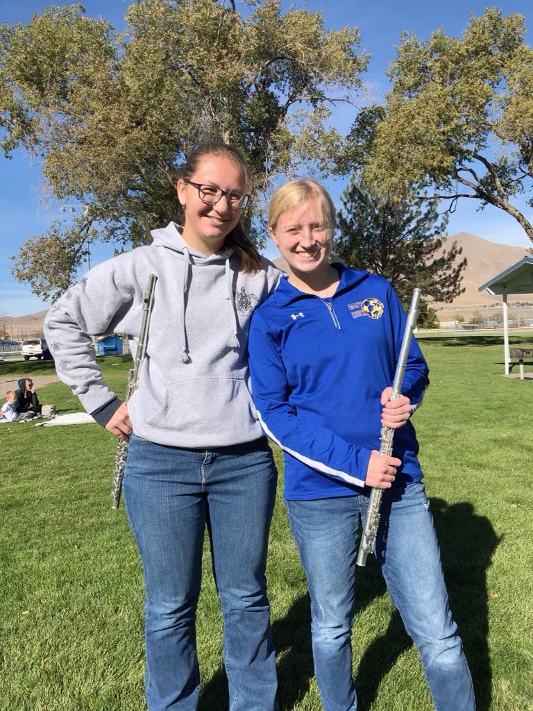Zoey Thies and Mackenzie Swensen at a Winnemucca Backyard Band performance. /Courtesy
