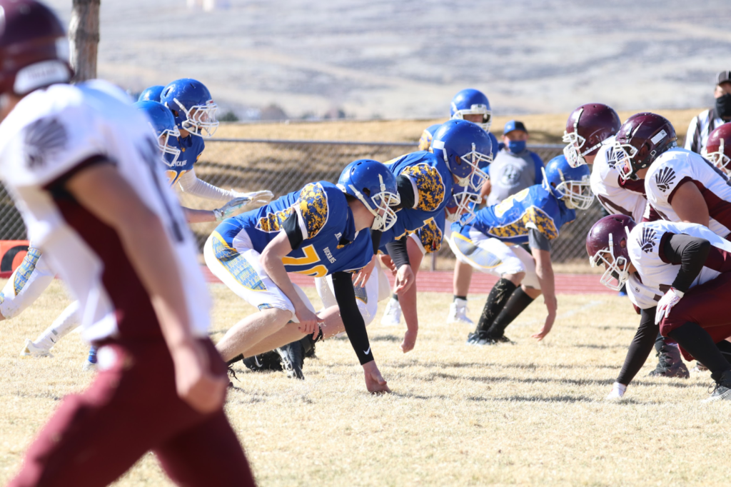 JV Lowry football lined up against Elko. /Ron Espinola • The Brand