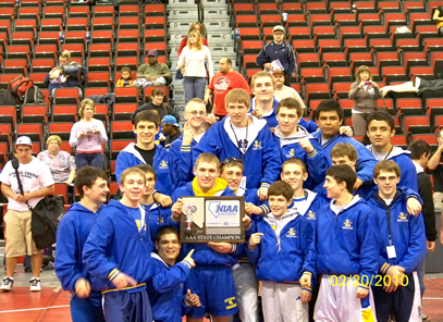 Wrestlers win second straight state championship and academic state title