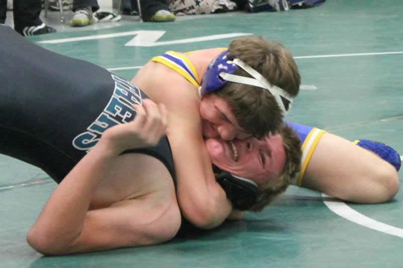 Beau Billingsley tries to pin his opponent. /Courtesy •Tim Grady