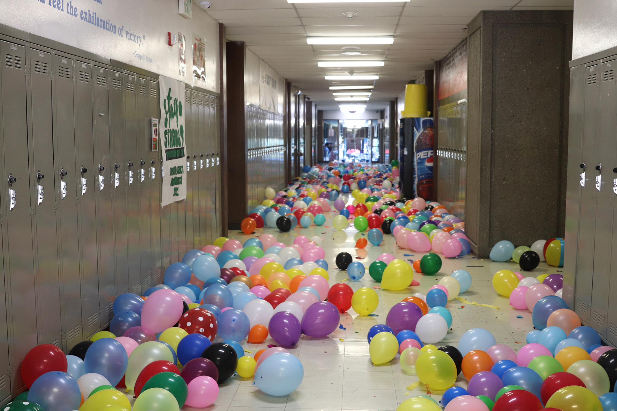 The front entrance after the senior prank. /Ron Espinola • The Brand