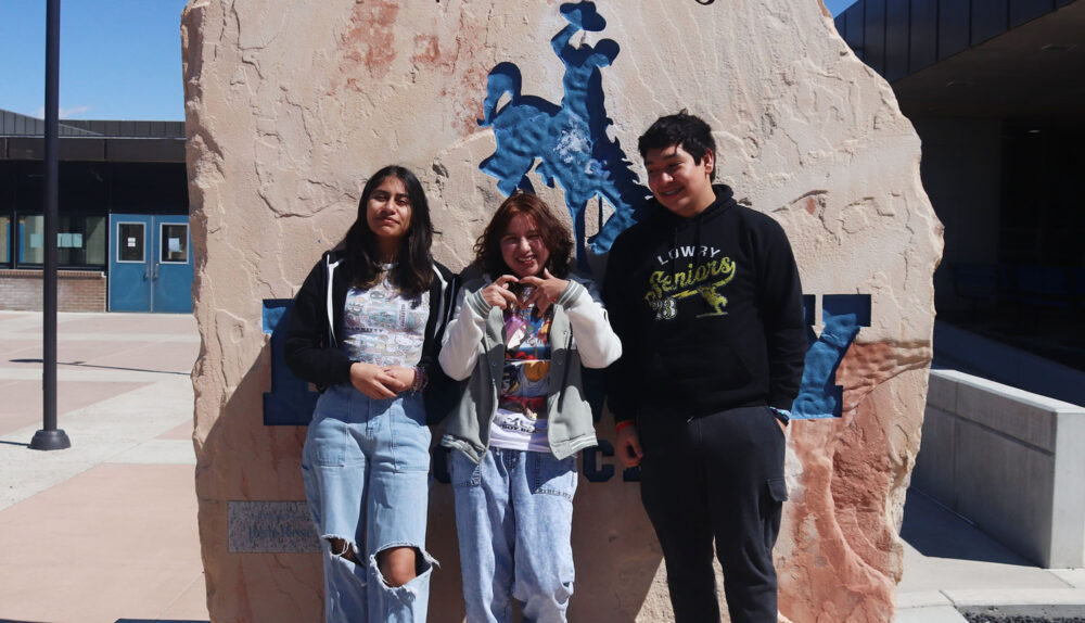 Victorya Murillo, Jasmin Ruiz, and Angel Acevedo Mora pose for a picture. /Cylie Spriet • The Brand