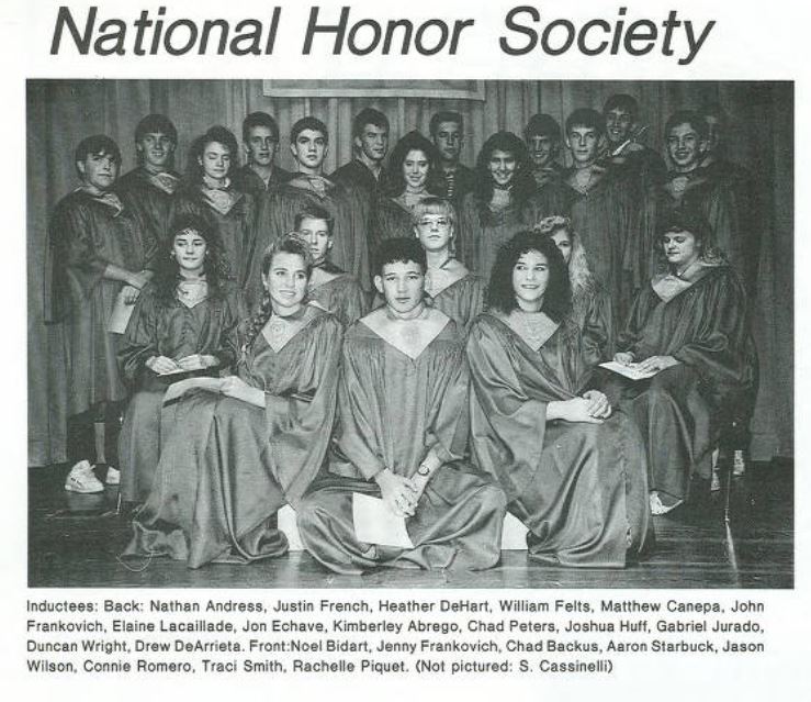 Lowry Then and Now, National Honor Society, 1990
