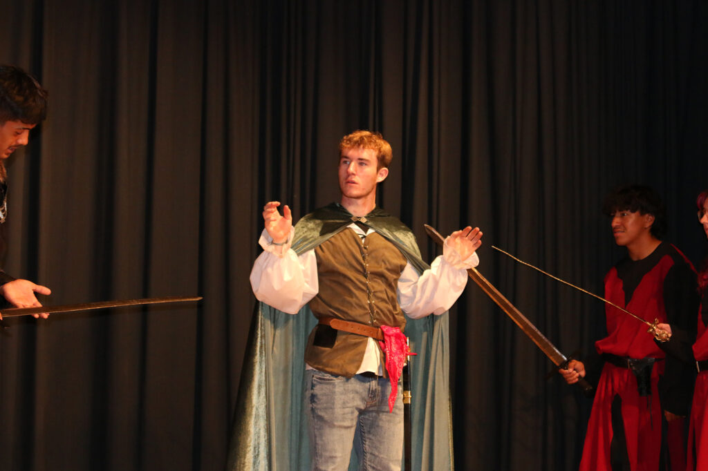 Jacob Woolsey acts during the play of ‘The Three Musketeers.’ /Raegan Terry • The Brand