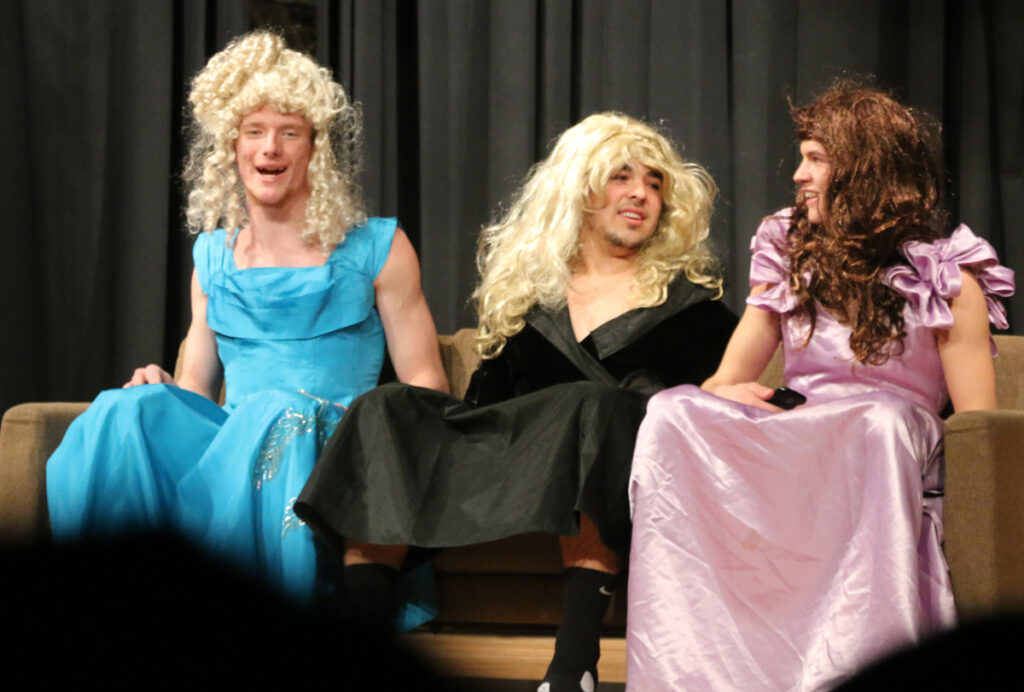 Nathan Lutzow, Jacob Hernandez, and Christian Riddle take part in the talent show./Chance McAllister •The Brand