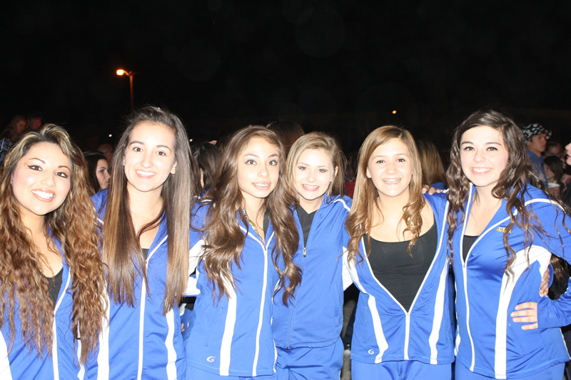 Pre-performance picture of some dance team members at the bonfire./ Maddie Rose •The Brand