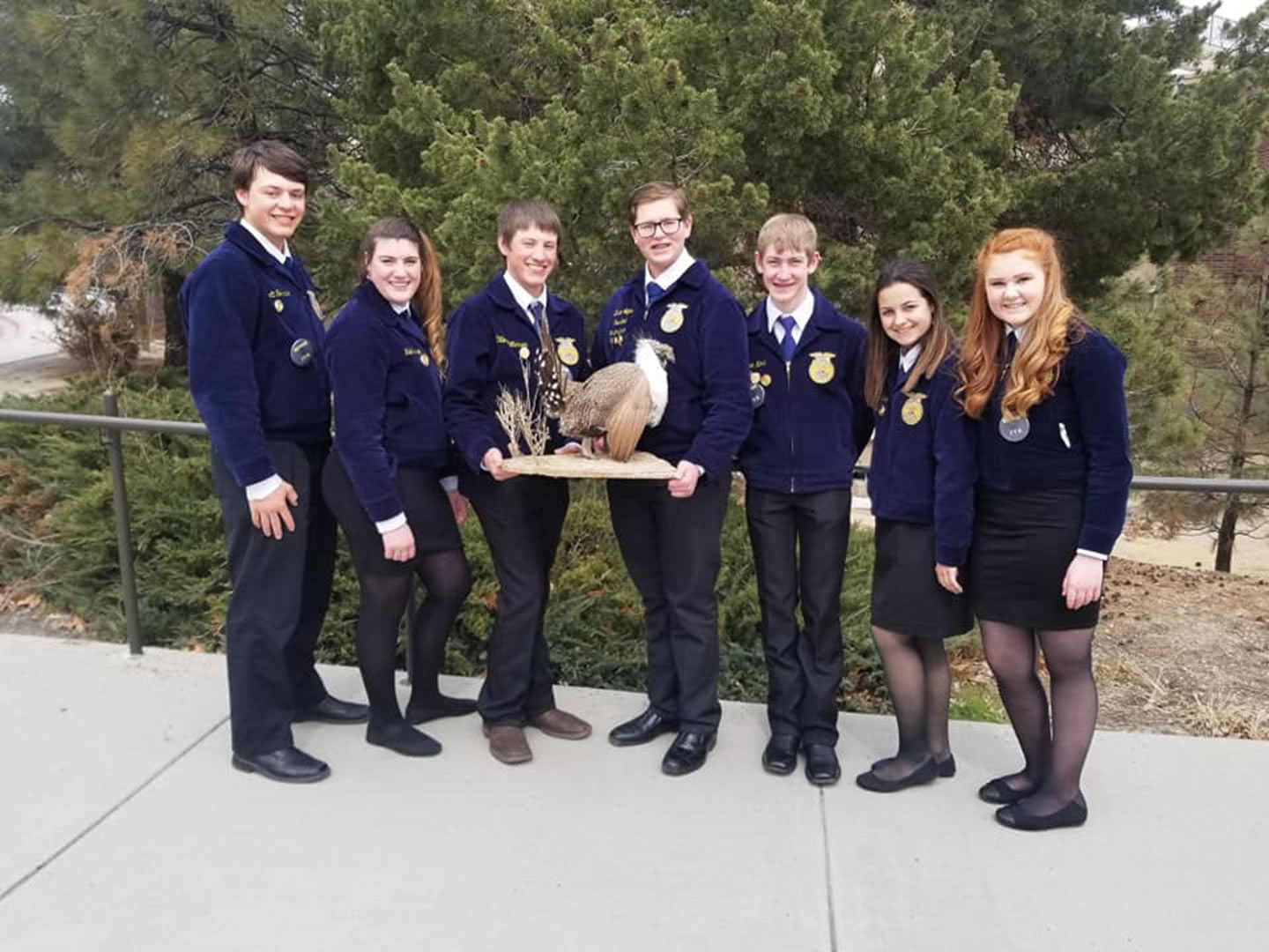 The Winnemucca FFA Ag Issues team (L-R). Brett Ferraro, Mick Coleman, Dillon Patterson, Weston Noyes, Isaac Mori, Sierra Fears, Alison Aitken. /Courtesy • Winnemucca FFA
