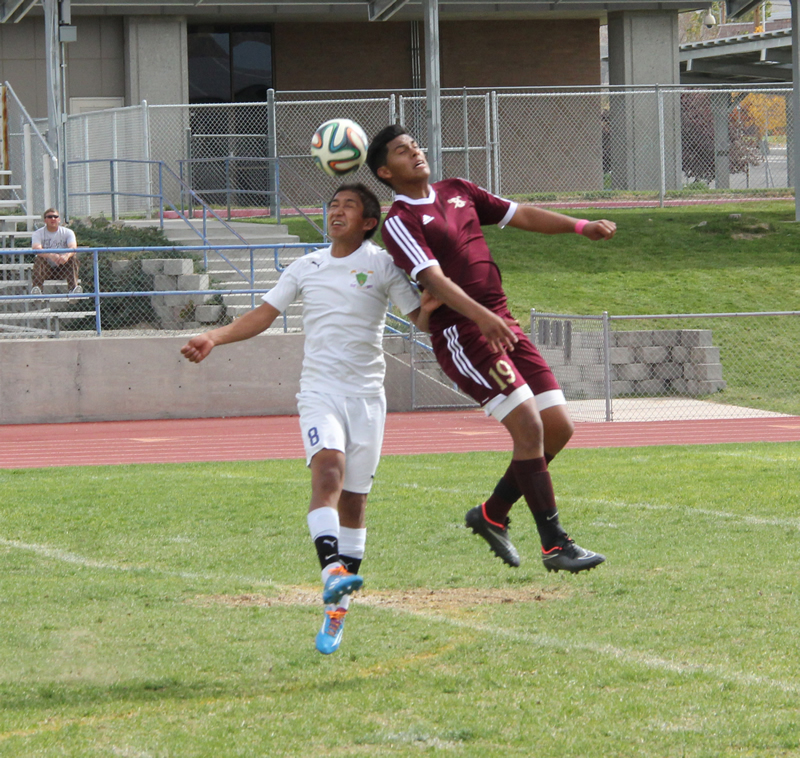 Jesus Escobedo fights for the ball./Brody Goucher • The Brand