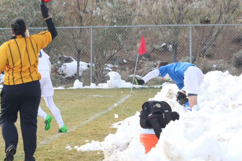 Trevor Burroughs in the snow./ Ron Espinola • The Brand