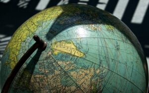 Greenland shown on a globe. /Courtesy • Pixabay