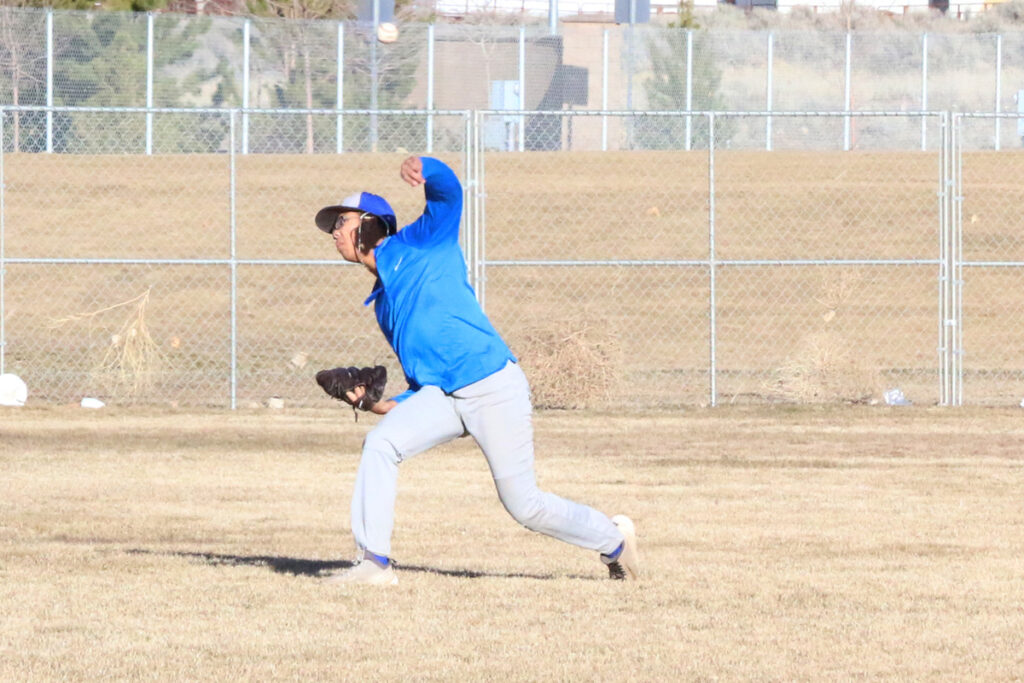 Anthony Good makes a throw from the outfield./Kaity Sample• The Brand