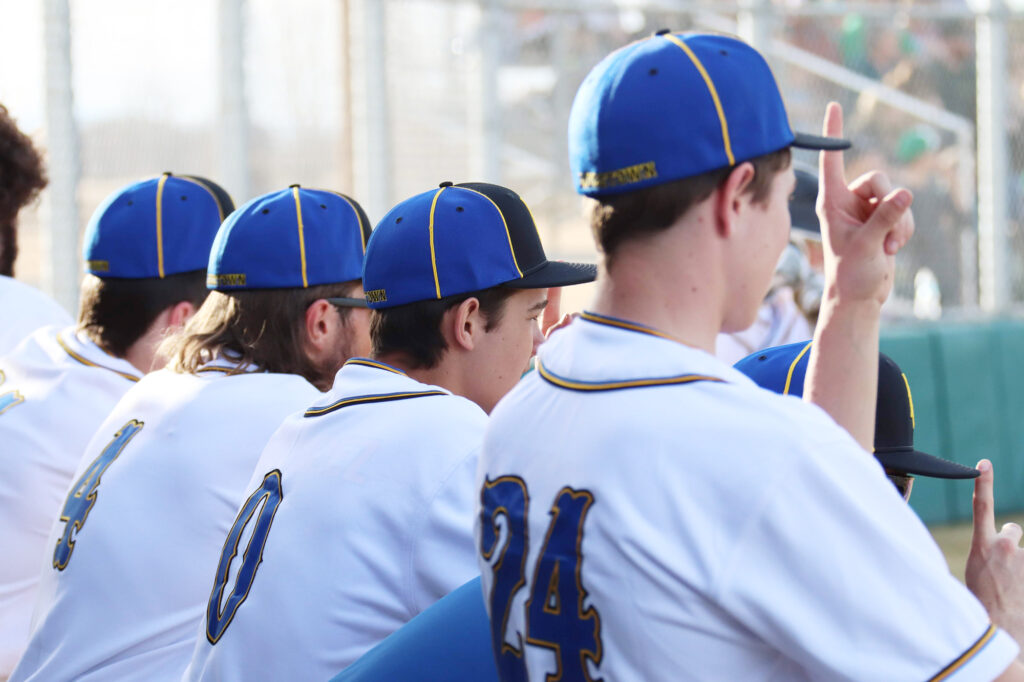 Players cheer from the dugout./Ron Espinola • The Brand