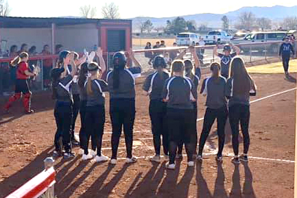 The Bucks celebrate a homerun. /Courtesy • Dana Peters