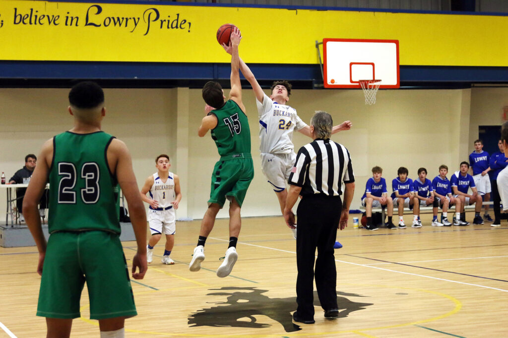 Jeremiah Grasmick goes to win a jump ball. /Otila Castaneda • The Brand