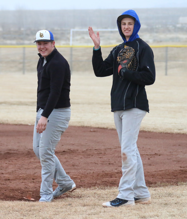 Jake Marriott and Ren Mattson working hard at practice./Ron Espinola • The Brand