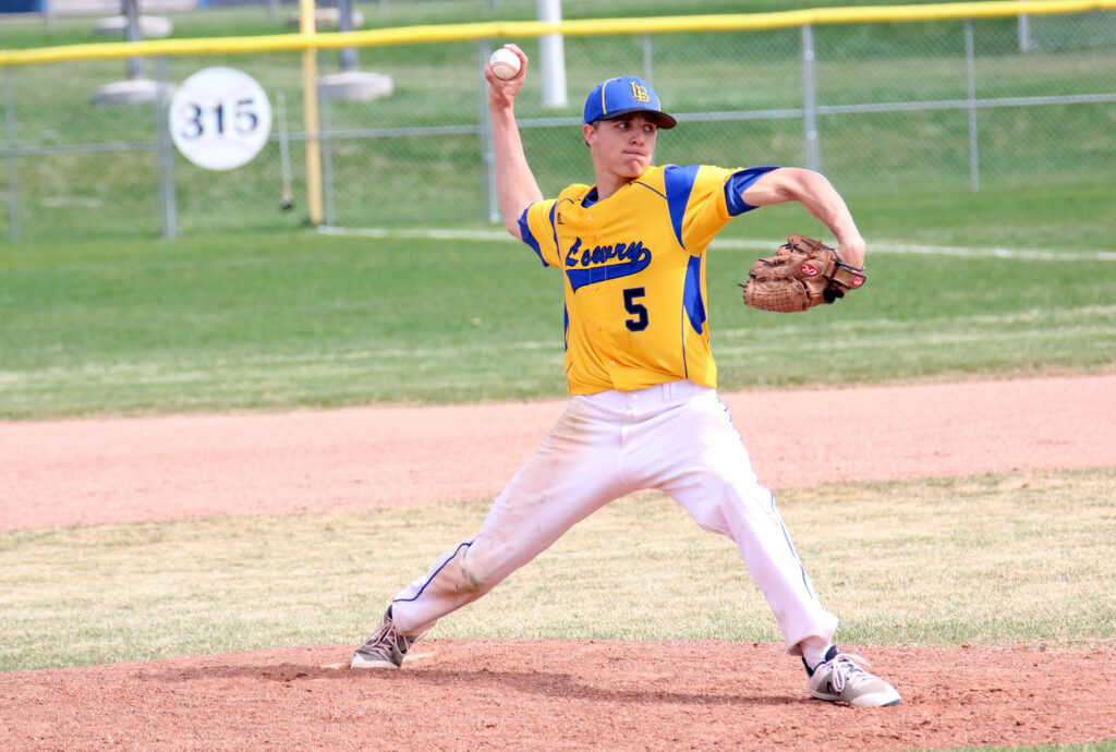 Brenden Domire pitches./Ron Espinola • The Brand