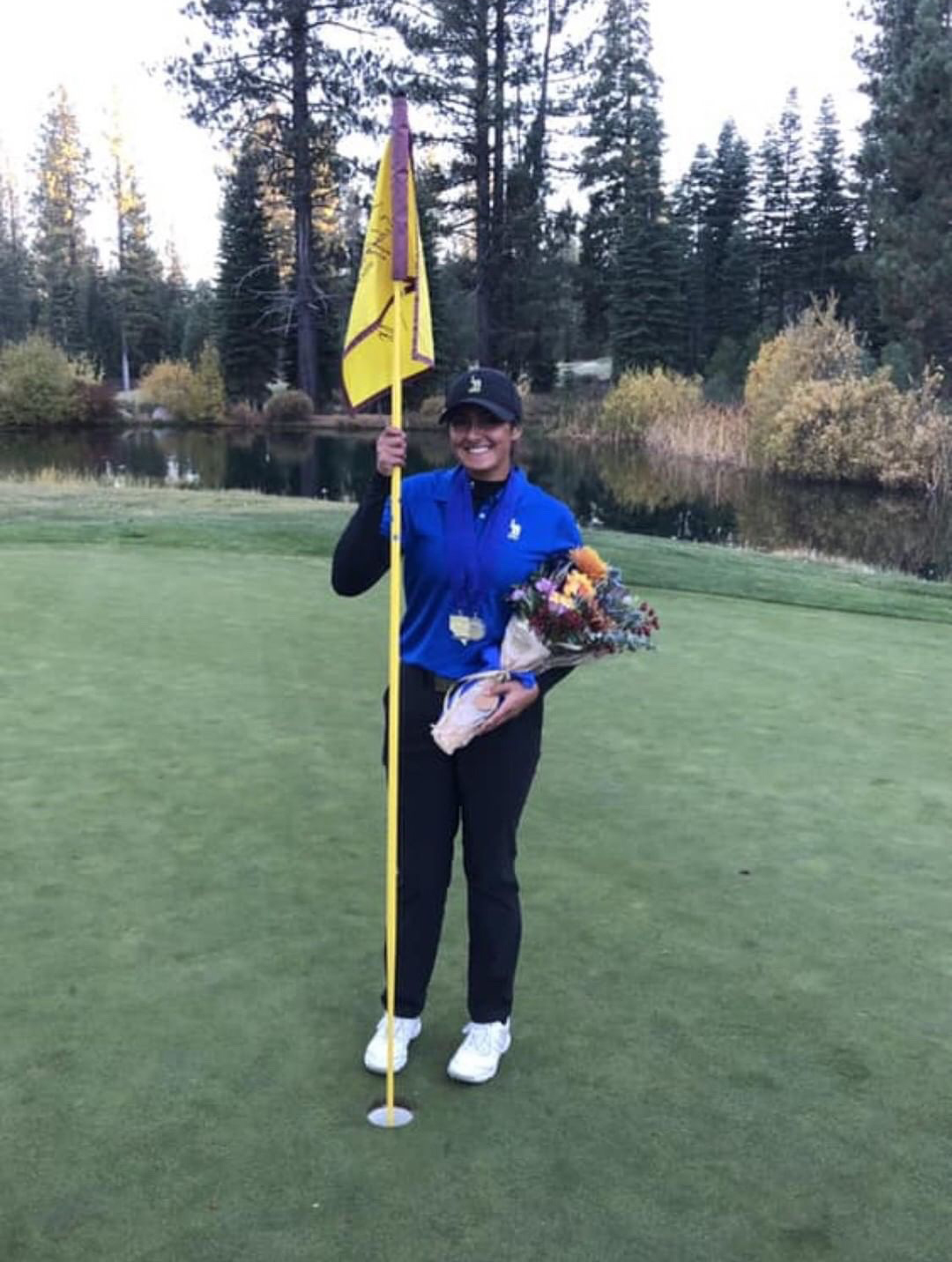 Tatyana Carlson poses after placing first at state. /Courtesy • Tatyana Carlson