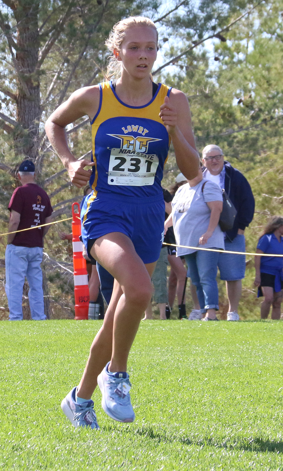 Becca Kuskie finishes off the race. /Clarissa Olson • The Brand