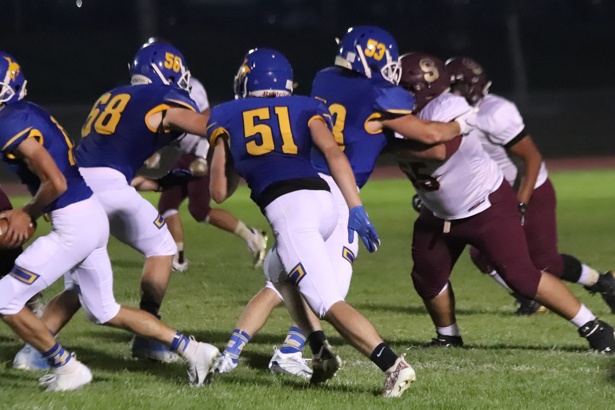 Caleb Sanchez (51) goes for a tackle./Ron Espinola • The Brand