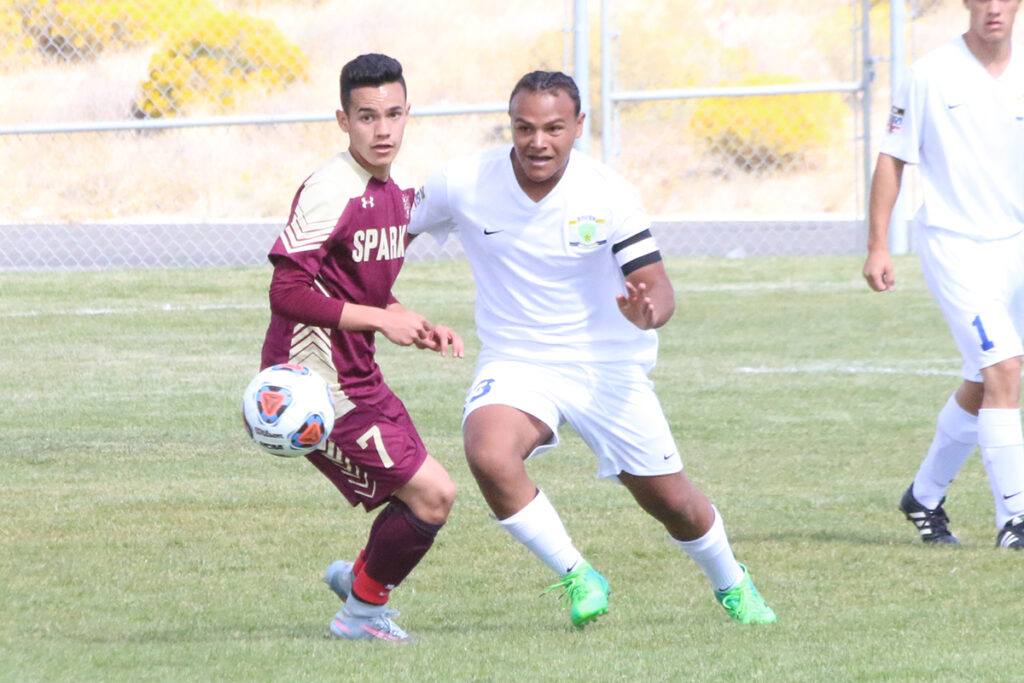 Diego Gudino races to the ball./Ron Espinola • The Brand