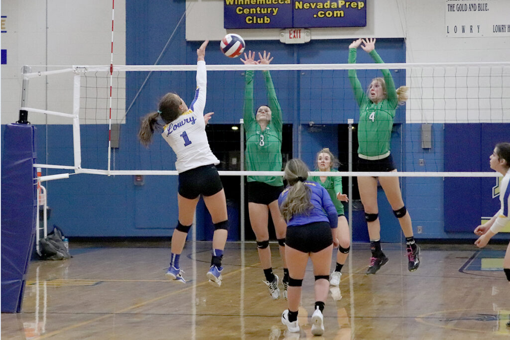 Senior Julianne Montero goes for the kill. /Mackie Grady• The Brand