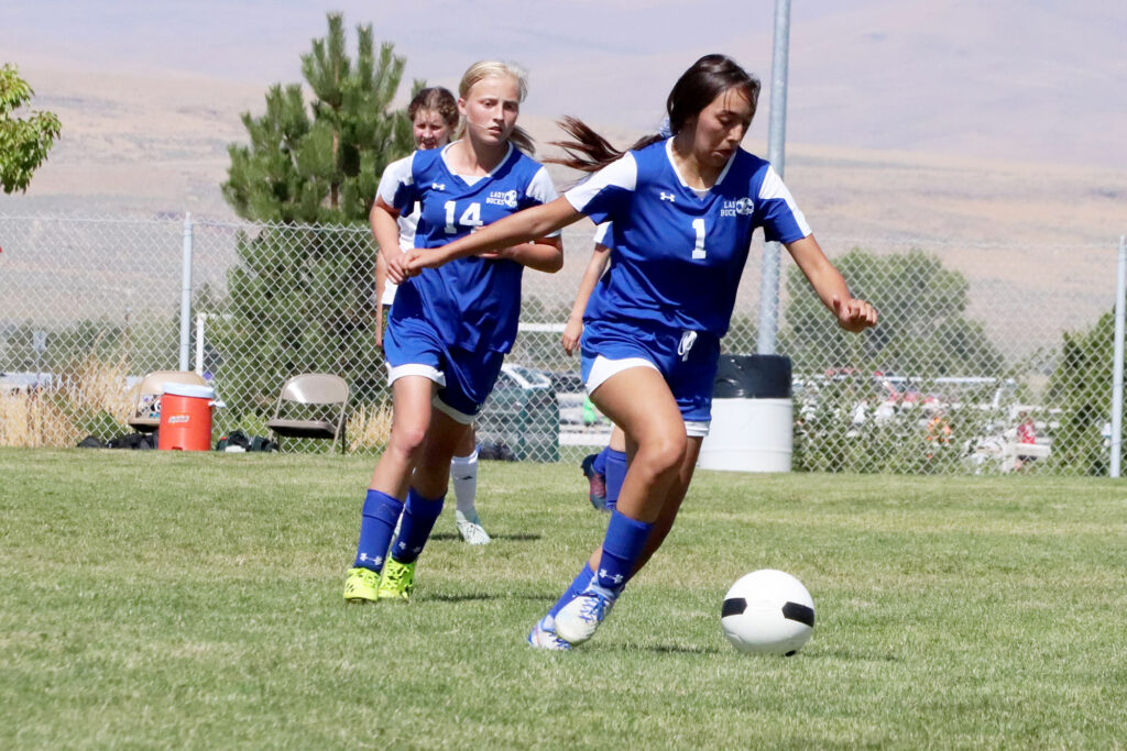 Ariana Galindo dribbles the ball./Mackie Grady • The Brand