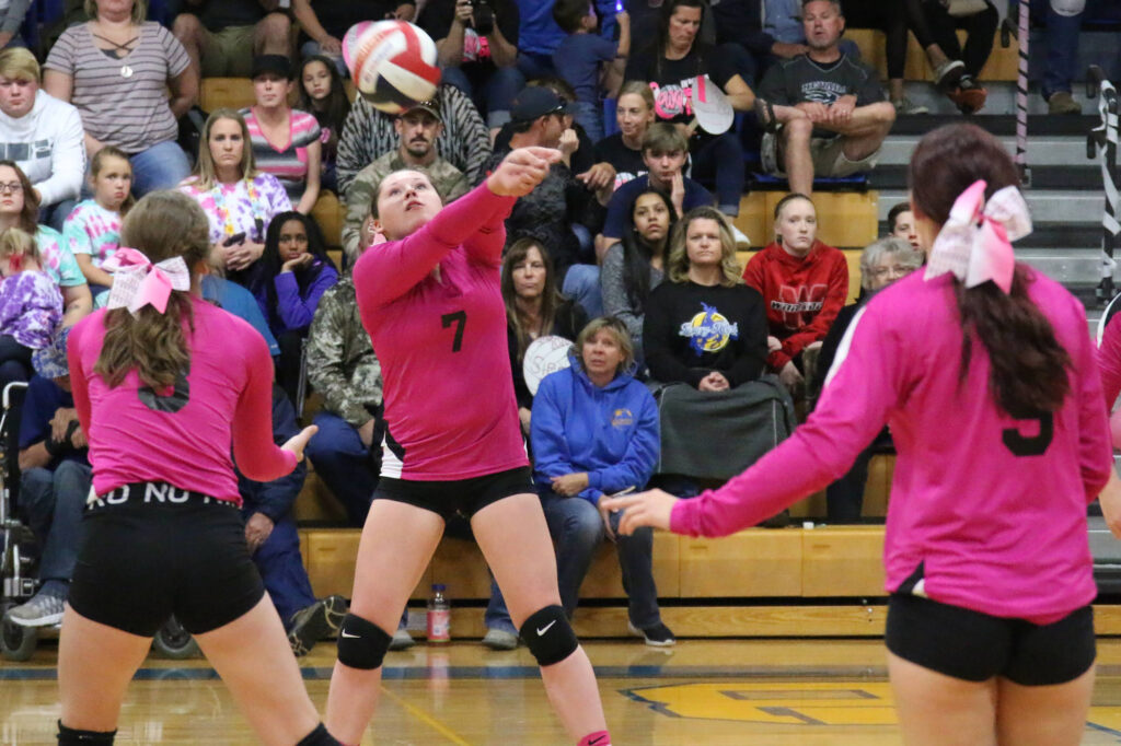 Amanda Franklin bumps the ball up for a pass./Faith Holland • The Brand